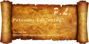 Petreasz László névjegykártya