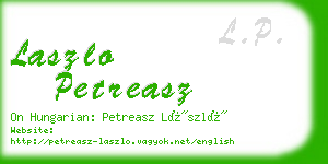 laszlo petreasz business card